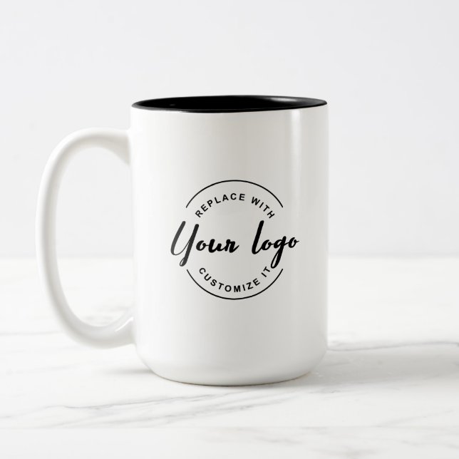 Tasse 2 Couleurs Personnalisez votre logo ici CODE QR noir blanc (Gauche)