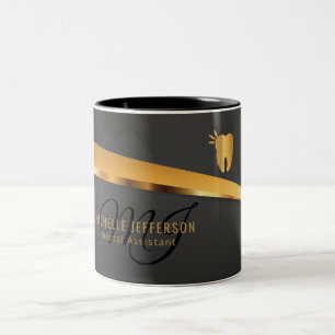 Tasse 2 Couleurs Personnel dentaire - Noir et Or