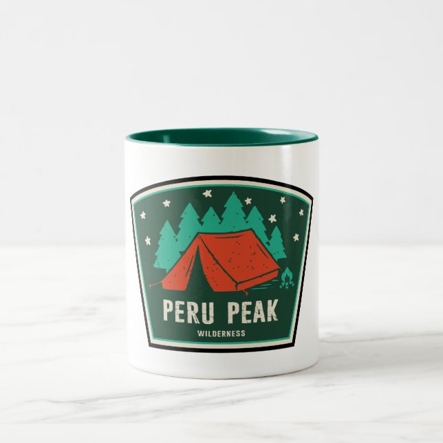 Tasse 2 Couleurs Peru Peak Wilderness Vermont Camping (Centre)