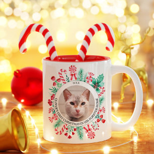 Tasse 2 Couleurs Pet 2 Photo Aquarelle Rouge et Vert Foliing