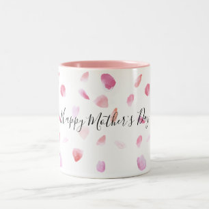 Tasse 2 Couleurs Pétales de Rose Florale Rose Pêche Romantique