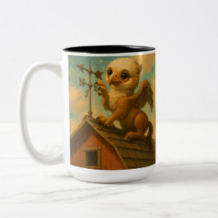 Tasse 2 Couleurs Petit bébé gros oeil hippogriff drôle imaginaire a
