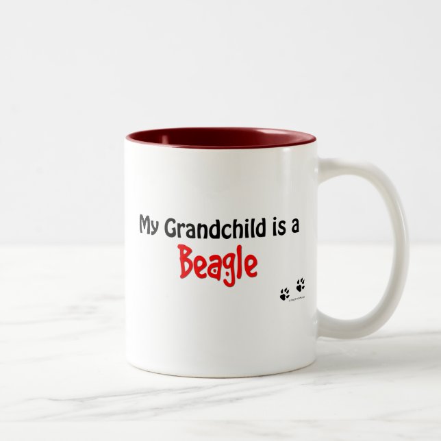 Tasse 2 Couleurs Petit-enfant de beagle (Droit)