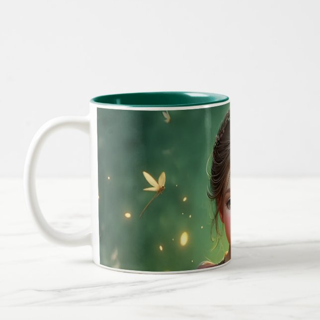 Tasse 2 Couleurs Petit gardien de dragon avec papillons (Gauche)