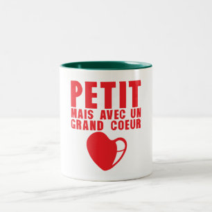 Tasse 2 Couleurs petit grand coeur citation
