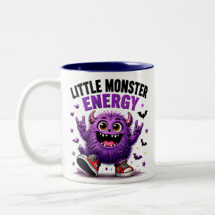 Tasse 2 Couleurs Petit Monstre Énergique Drôle Violet Halloween