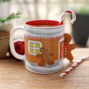 Tasse 2 Couleurs Petit pain d'épices Homme Monogrammé Funny Christm