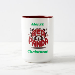 Tasse 2 Couleurs Petit Panda Roux Joyeux Noël