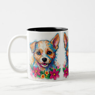 Tasse 2 Couleurs Petit Petit Petit Petit Chien Chien Chien Mignonne