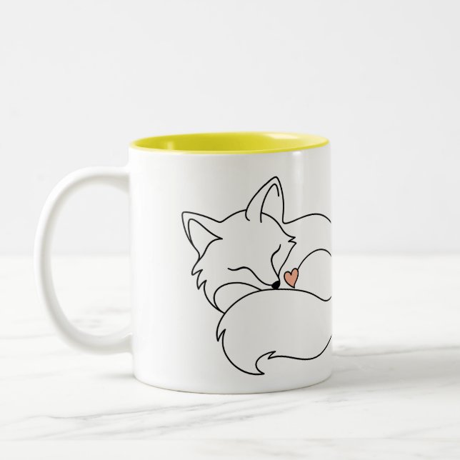 Tasse 2 Couleurs Petit Renard Endormi (Gauche)
