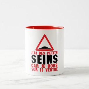 Tasse 2 Couleurs petit seins dors ventre panneau dos ane citation