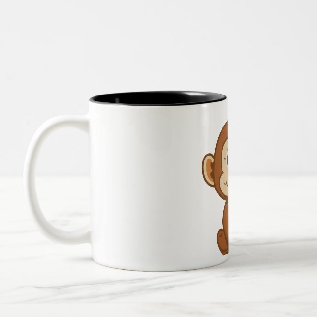 Tasse 2 Couleurs Petit singe doux (Gauche)