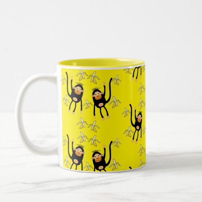 Tasse 2 Couleurs Petit Singe Et Bananes (Gauche)
