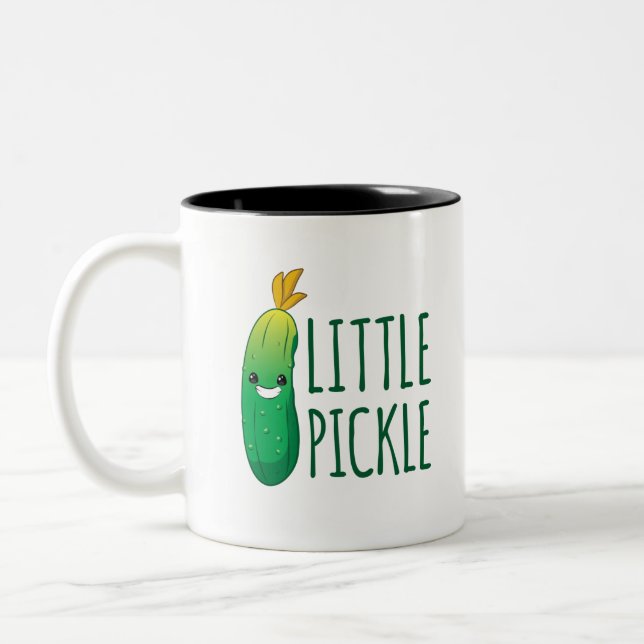 Tasse 2 Couleurs Petite chatte chatte chiche verte portant des lune (Gauche)