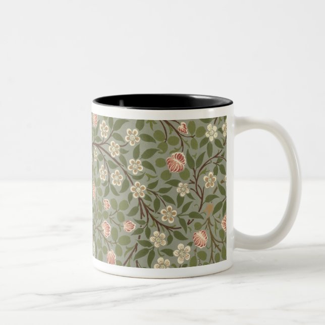 Tasse 2 Couleurs Petite conception de papier peint de fleur rose et (Droit)
