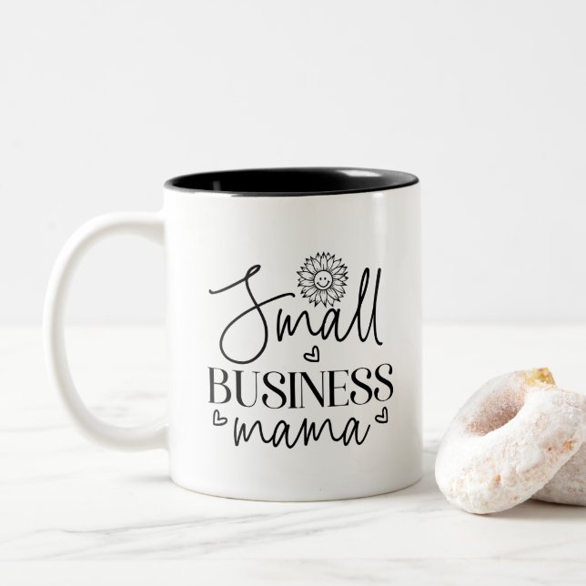 Tasse 2 Couleurs Petite entreprise Mama drôle (Avec donut)