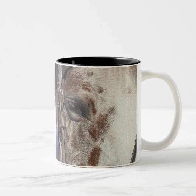 Tasse 2 Couleurs Petite fille avec son cheval (Droit)