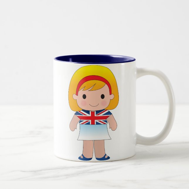 Tasse 2 Couleurs Petite fille britannique (Droit)