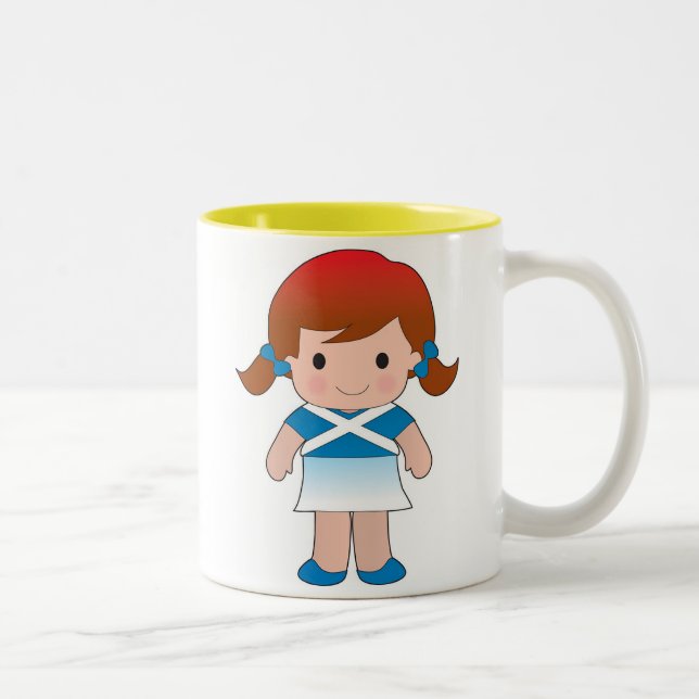 Tasse 2 Couleurs Petite fille écossaise (Droit)
