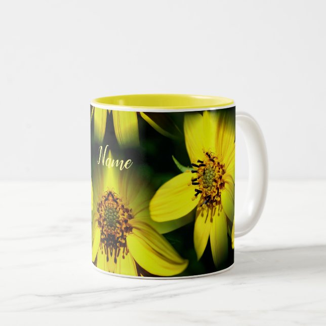 Tasse 2 Couleurs Petite tournesol personnalisé (Devant droit)