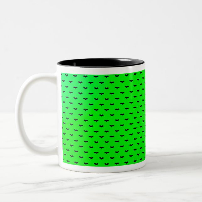 Tasse 2 Couleurs Petites chauves-souris vertes (Gauche)
