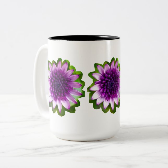Tasse 2 Couleurs Petites fleurs violettes (Devant gauche)