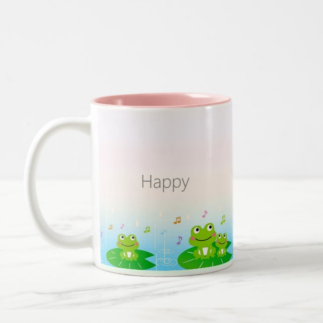 Tasse 2 Couleurs Petites grenouilles mignonnes aux couleurs pastel (Gauche)