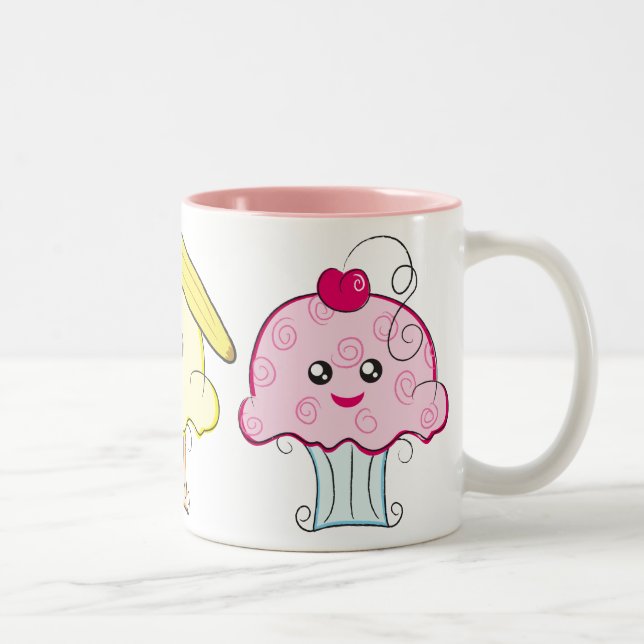 Tasse 2 Couleurs Petits gâteaux de Kawaii (Droit)