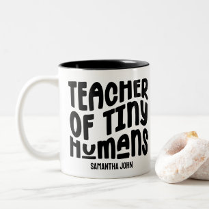 Tasse 2 Couleurs Petits Humains Remerciement Enseignant Noir