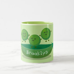 Tasse 2 Couleurs Petits pois sauteurs en pod dessin animé illustrat