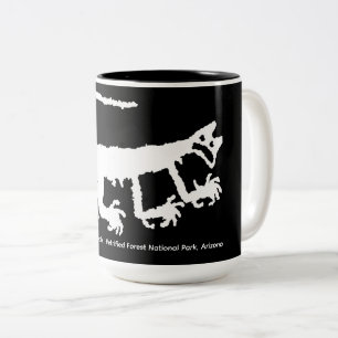 Tasse 2 Couleurs Pétroglyphe de Lion de Montagne