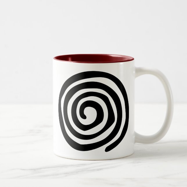 Tasse 2 Couleurs Petroglyphe en spirale tribale art tribal (Droit)