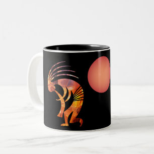Tasse 2 Couleurs Petroglyphes de grotte Abstraite colorée Kokopelli