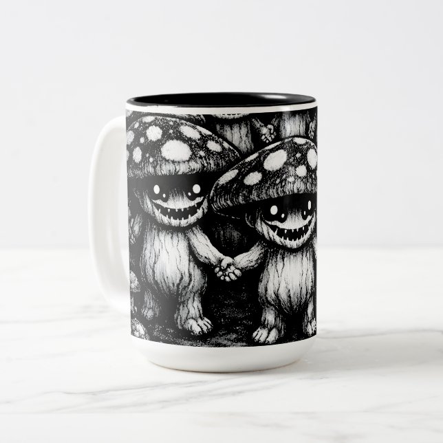 Tasse 2 Couleurs Peuple Champignon •  Créatures de la Forêt par Bur (Devant gauche)