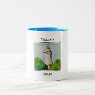 Tasse 2 Couleurs Phare dans le port, Malaga Espagne