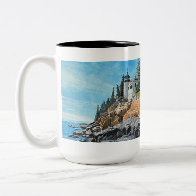 Tasse 2 Couleurs Phare de Bass Harbor (Gauche)