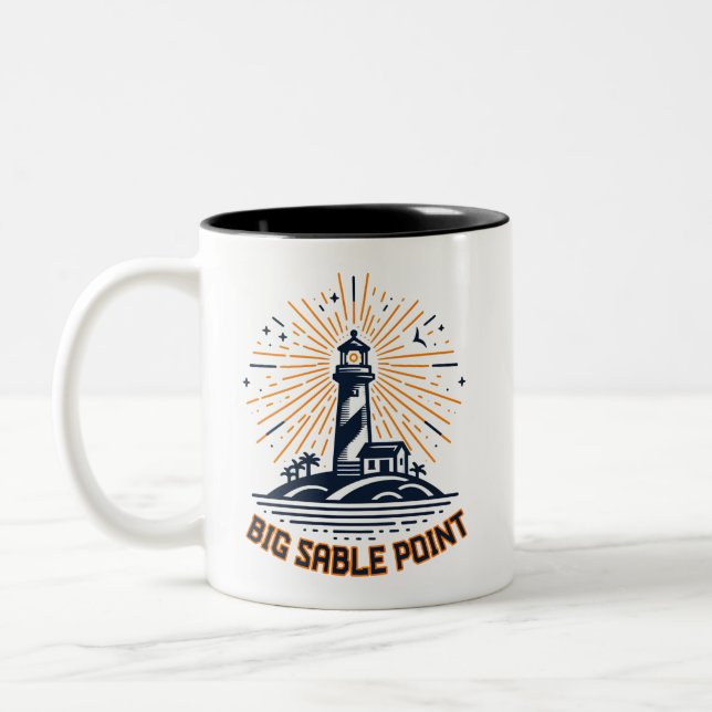 Tasse 2 Couleurs Phare de Big Sable Point au lever du soleil (Gauche)