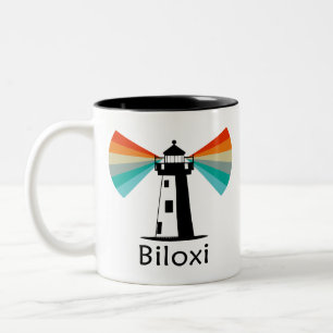 Tasse 2 Couleurs Phare de Biloxi Mississippi Arc-en-ciel