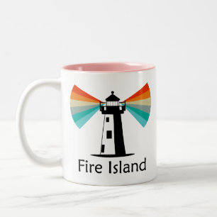 Tasse 2 Couleurs Phare de Fire Island Arc-en-ciel