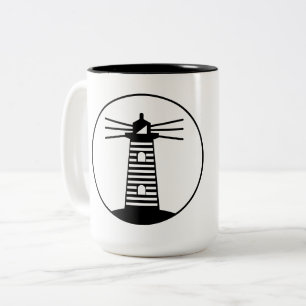 Tasse 2 Couleurs Phare de la Balise Océanique Naútile Rayé Art