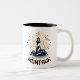 Tasse 2 Couleurs Phare de Montauk Point New York Lever du soleil