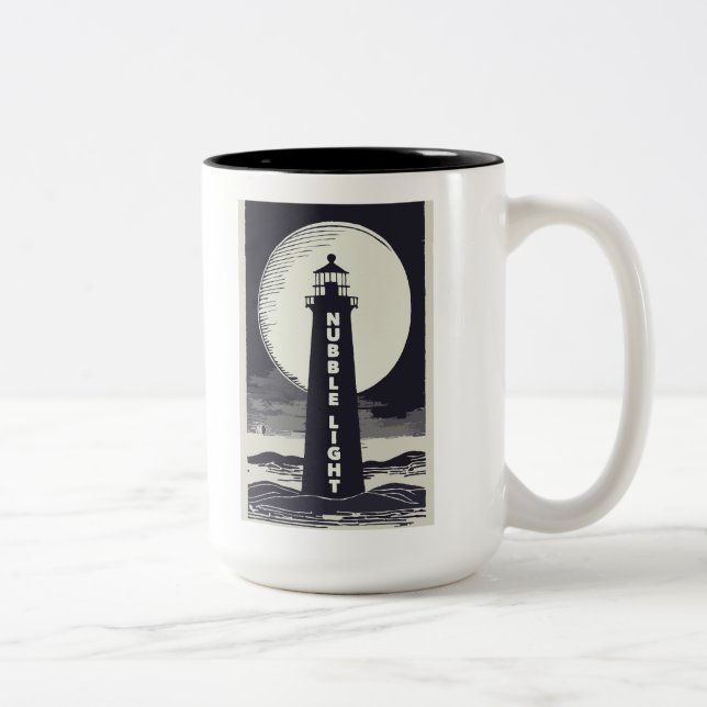 Tasse 2 Couleurs Phare de Nubble Light Maine Lune (Droit)