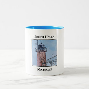 Tasse 2 Couleurs Phare de South Haven Michigan