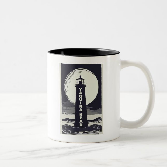 Tasse 2 Couleurs Phare de Yaquina Head Oregon Moon (Droit)