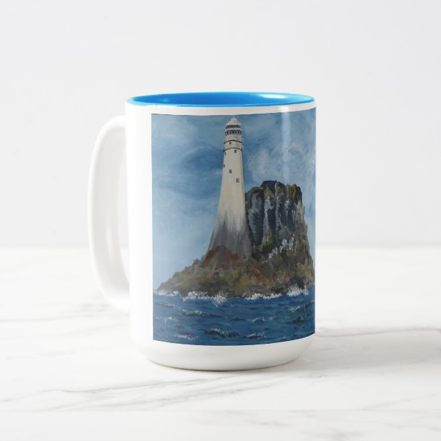 Tasse 2 Couleurs Phare Fastnet, Irlande, mer d'Irlande, (Devant gauche)