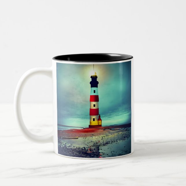 Tasse 2 Couleurs Phare illuminé de la plage abandonné (Gauche)