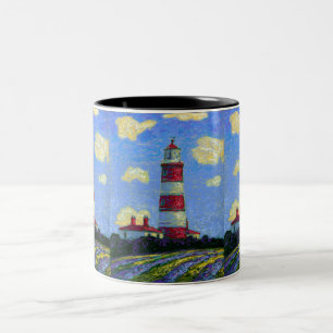 Tasse 2 Couleurs Phare Pastel et champs de lavande