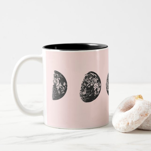 Tasse 2 Couleurs Phases de la lune (Avec donut)