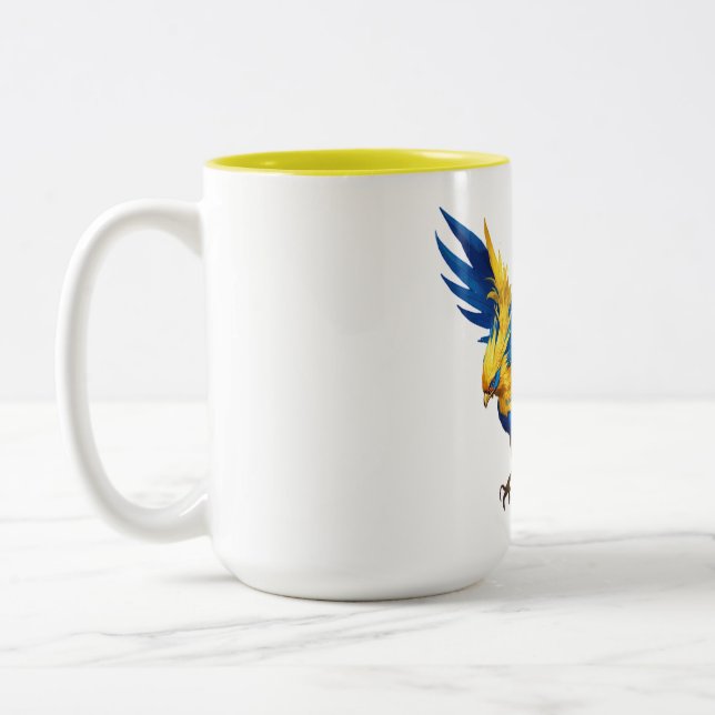 Tasse 2 Couleurs Pheonix bleu et jaune (Gauche)