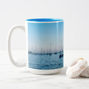 Tasse 2 Couleurs Photo bateau du lac Michigan